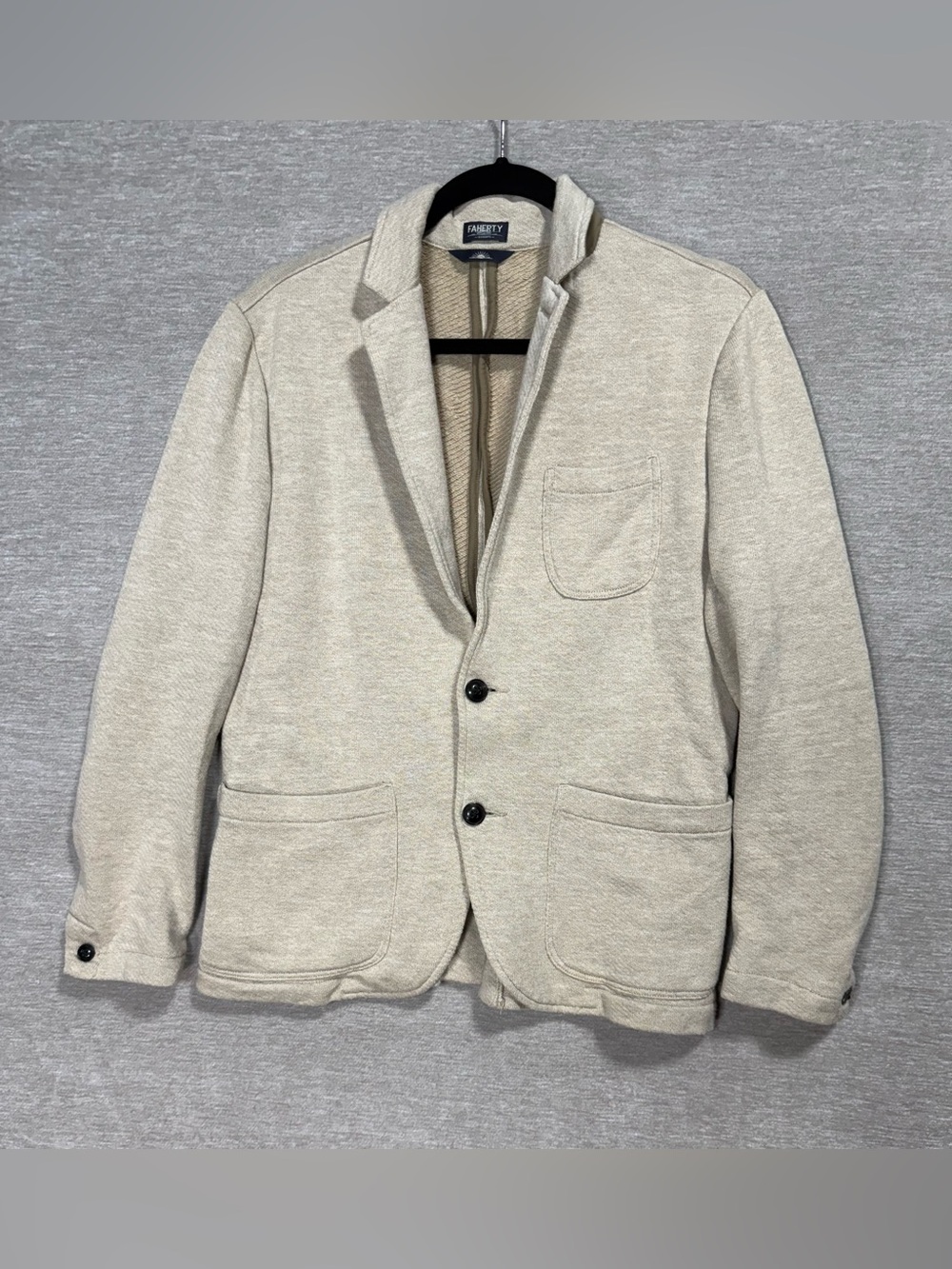 Faherty Lightweight Beige Knit Sport Coat - Picture 2 of 7
